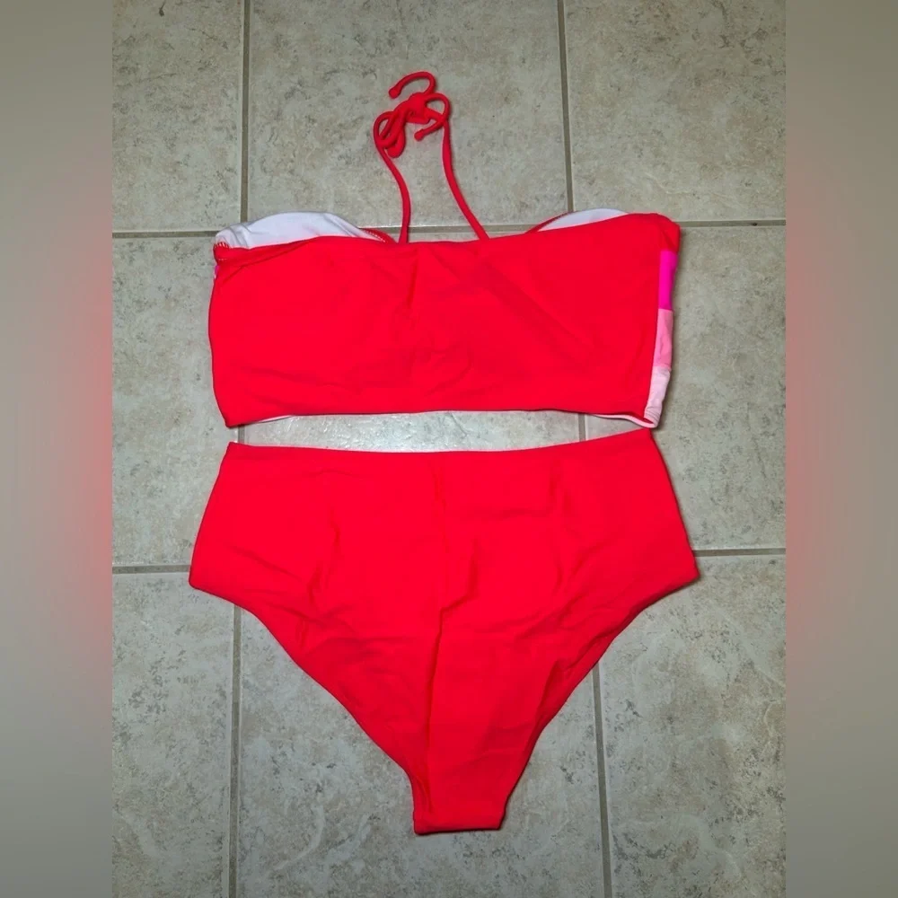 Neon pink bikini